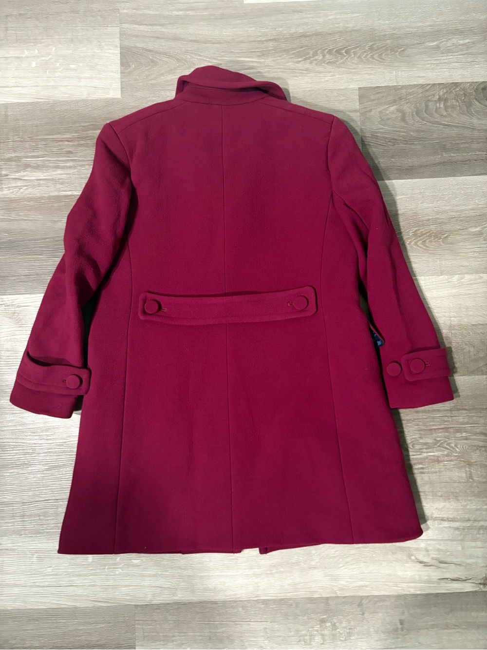 J. Crew Women's Raspberry Red Pea Coat - Picture 6 of 8